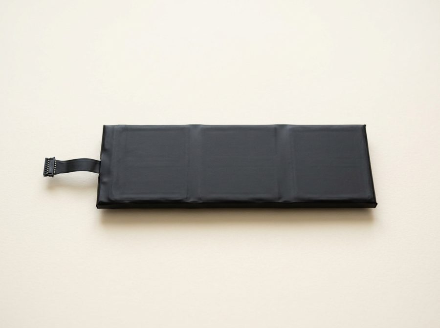 Batterie interne d’ordinateur portable, plate et noire, avec sa nappe